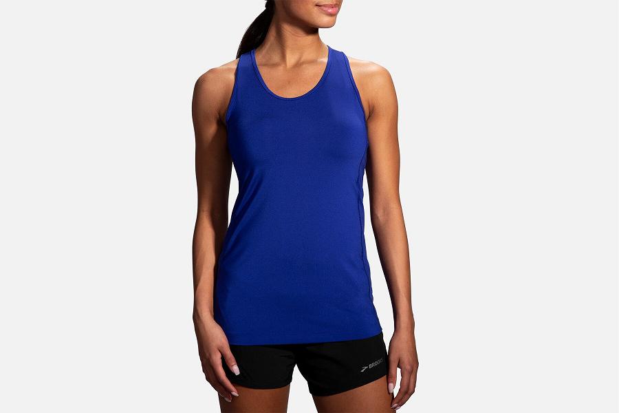 Brooks Pick-Up Women Sport Clothes & Running Tank Blue OQH941265